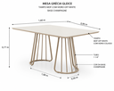 Ver imagem 6 de Mesa de Jantar Moderna 1,60m Off White Base Champagne 6 Lugares