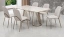 Ver imagem 3 de Mesa de Jantar Moderna 1,60m Off White Base Champagne 6 Lugares