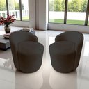 Ver mais imagens de Kit 2 Poltronas Decorativa Yara Orgânica Suede Marrom