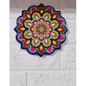 Quadro Mandala Enfeite de Parede Porcelana Colorida Floral