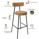 Ver imagem 4 de Kit 02 Banquetas Alta Bar Cozinha Sala De Jantar Estrutura Em Aço Milão L02 Bouclê Mostarda -