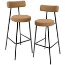 Ver imagem 1 de Kit 02 Banquetas Alta Bar Cozinha Sala De Jantar Estrutura Em Aço Milão L02 Bouclê Mostarda -