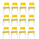 Ver imagem 2 de Kit 12 Cadeira Iso Infantil Amarela Escolar e Creche