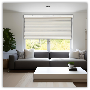 Persiana Rolo Double Vision Zebra Bege 160 (l) X 220 (a) Cortina C/ Bandô e Kit Instalação 1,60x2,20