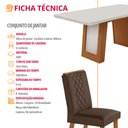 Ver imagem 7 de Mesa de Jantar Carolina 180cm Tp MDF Vidro Canto Copo Base Detalhe Off White com 6 Cadeiras Milena