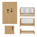 Ver mais imagens de Quarto de Bebê Completo Berço Americano 3 em 1 Colchão Pirulito Multimóveis Mp4629 Madeirado