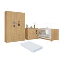 Ver imagem 1 de Quarto de Bebê Completo Berço Americano 3 em 1 Colchão Pirulito Multimóveis Mp4629 Madeirado