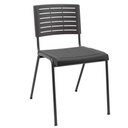 Ver imagem 2 de Kit 02 Cadeiras Empilhável Fixa Escritório Multiuso Base Preta Kimi P03 Preto - Lyam Decor