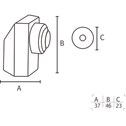 Prendedor de Porta - Cpm 400 - Preto - 46x37 Mm - 4