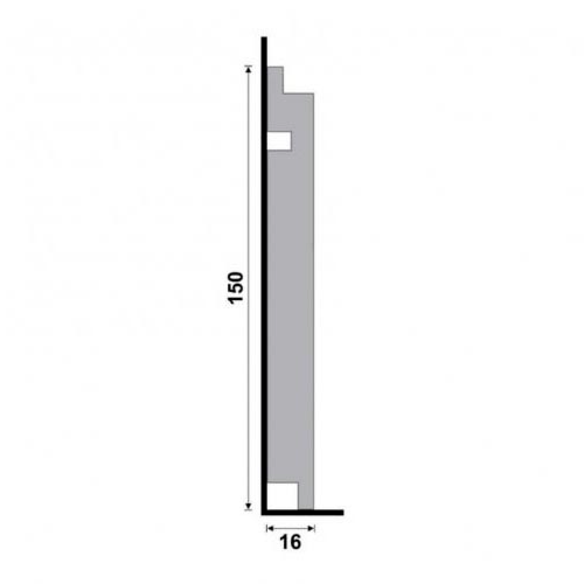 Rodapé Black Santa Luzia 3461 16mmx15cm Metro Linear Preto - 2