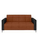 Ver imagem 4 de Sofá Living Decorativo Houston 2 Lugares 180cm Pés em Metal Veludo/ PU Marrom Vermelho/ Preto G33 -
