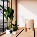 Ver imagem 4 de Kit 2 Puff Banquinho Redondo Dallas C/ Pés Madeira Maciça:bege