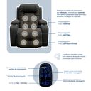 Ver imagem 4 de Poltrona do Papai Reclinável Elétrica Fixa com Massagem e Aquecimento em Tecido Linho Preto Premium