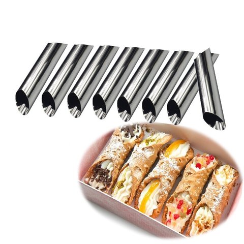 Molde de Confeitaria Walfos, 8 Peças, Moldes de Creme de Sobremesa, Aço Inoxidável