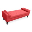 Ver imagem 3 de Kit Cabeceira Mirage + Calçadeira Baú Felix King Size 195cm Suede - Ecotec Decor:Vermelho