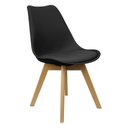 Ver imagem 1 de Cadeira Charles Eames Leda Luisa Saarinen Design Wood Estofada Base Madeira - Preto