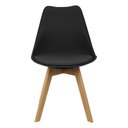 Ver imagem 2 de Cadeira Charles Eames Leda Luisa Saarinen Design Wood Estofada Base Madeira - Preto