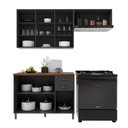 Ver imagem 3 de Cozinha Compacta Bariloche 8 Portas 2 Gavetas com Tampo e Pés 100% MDF Chumbo - Indékes