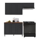 Ver imagem 1 de Cozinha Compacta Bariloche 8 Portas 2 Gavetas com Tampo e Pés 100% MDF Chumbo - Indékes