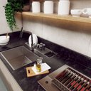 Ver imagem 2 de Calha Embutida Design Original Em Inox Pia Cozinha Bancada