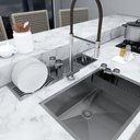 Ver imagem 4 de Calha Embutida Design Original Em Inox Pia Cozinha Bancada