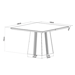 Mesa de Jantar Quadrada Suprema com 8 Cadeiras Fran Mel/off White/marfim - Casa Giulia - 3
