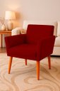 Ver imagem 2 de Poltrona Cadeira para Sala Confortável e Minimalista Paris em Suede Bordo