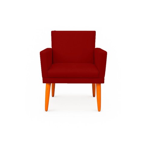 Poltrona Cadeira para Sala Confortável e Minimalista Paris em Suede Bordo