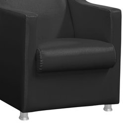 Poltrona Decorativa Tilla Sala e Escritório Corino Preto - 2