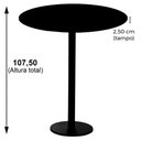 Ver imagem 6 de Mesa Pisa Beta Bistrô Fratini 107,50cm (a) Disco Redondo Preto Tampo Mdp Redondo Walnut 80cm (l)