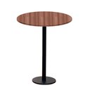 Ver imagem 1 de Mesa Pisa Beta Bistrô Fratini 107,50cm (a) Disco Redondo Preto Tampo Mdp Redondo Walnut 80cm (l)