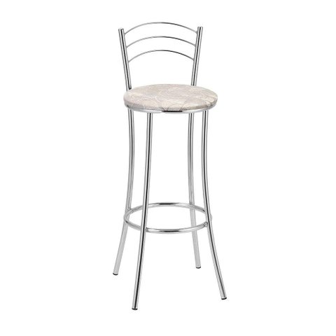 Kit 2 Banquetas Cromadas Bc26-a Assento Espuma D15