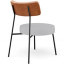 Ver imagem 7 de Poltrona Decorativa Para Sala De Estar Base Fixa Londres L02 Couríssimo Camel Linho Cinza - Lyam