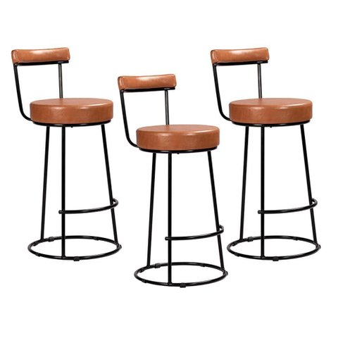 Kit 3 Banquetas Miami 96cm Couríssimo Amarula - Salaone