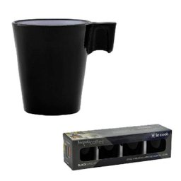 Jogo De Xícara Expresso Napoli Preta 80 ml 04 peças - Le Cook - 1