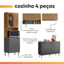 Ver imagem 5 de Armário de Cozinha Completa com Balcão 8 Portas 2 Gavetas 2,50m Alba Demóbile Madeirado/Grafite