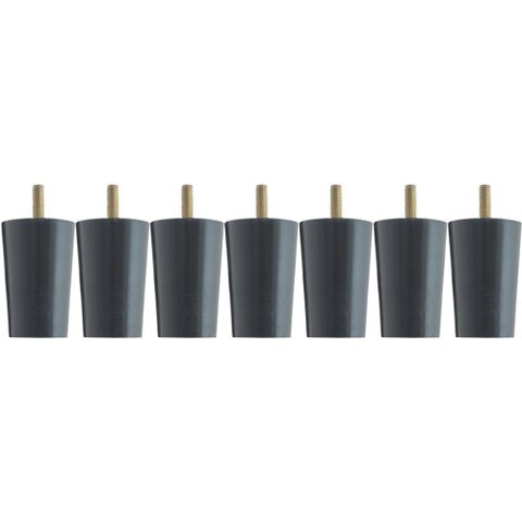 Kit 7 Pés para Cama Box Casal Pezinhos 6cm Preto em Madeira