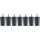 Ver imagem 1 de Kit 7 Pés para Cama Box Casal Pezinhos 6cm Preto em Madeira