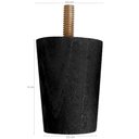 Ver imagem 3 de Kit 7 Pés para Cama Box Casal Pezinhos 6cm Preto em Madeira