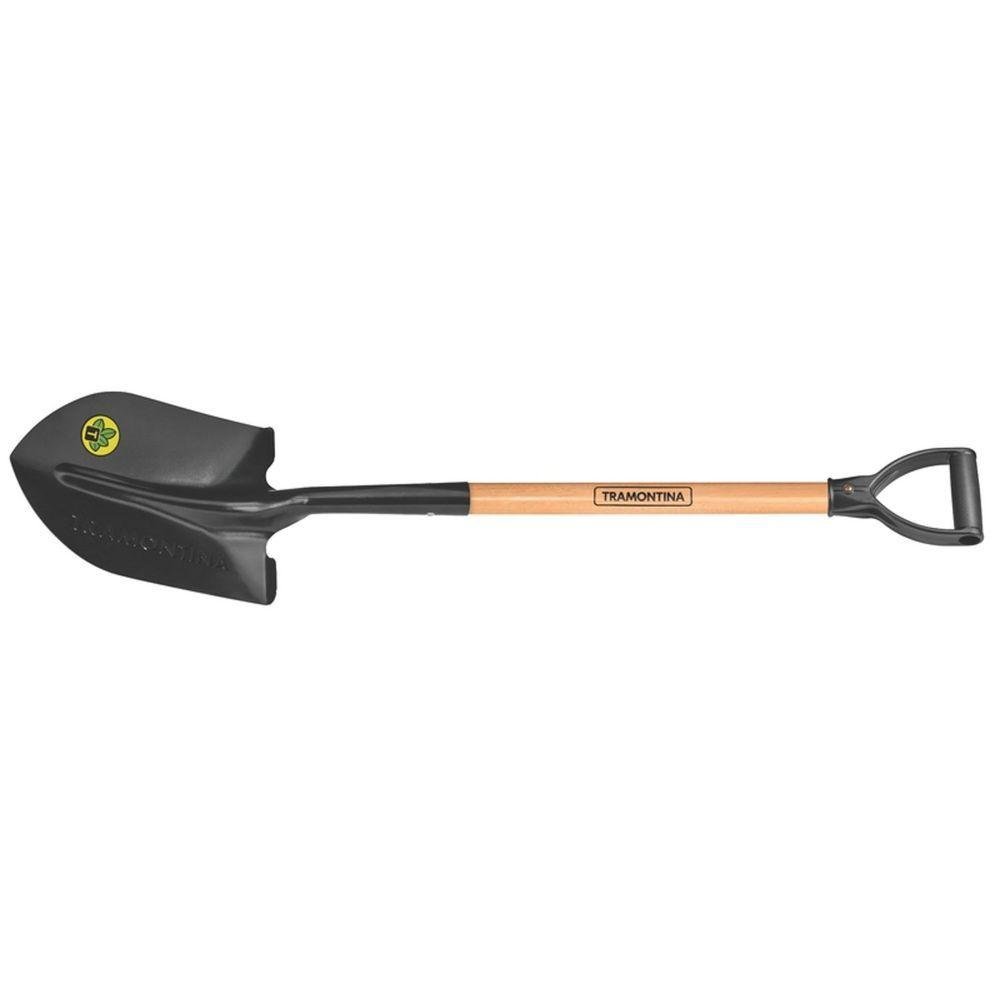 Pá de Bico 470-20 em Aço com Cabo de Madeira 71 Cm com Empunhadura Plástica Reta Ergonômi