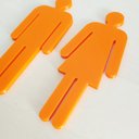Ver imagem 2 de Quadro/placa Sinalização Mas/fem Banheiro Unissex Indicativa:Laranja