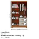 Ver imagem 3 de Guarda Roupa Solteiro 4 Portas 2 Gavetas Primor 121x209 cm Cinamomo Areia Zanz