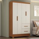 Ver imagem 2 de Guarda Roupa Solteiro 4 Portas 2 Gavetas Primor 121x209 cm Cinamomo Areia Zanz
