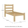 Cama de Solteiro Madeira Maciça para Colchão 78/88x188cm Multimóveis Cr35254 - Natural - 4