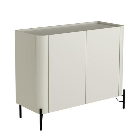 Balcão Buffet com 2 Portas 98,5cm Pés em Metal 100% Mdf