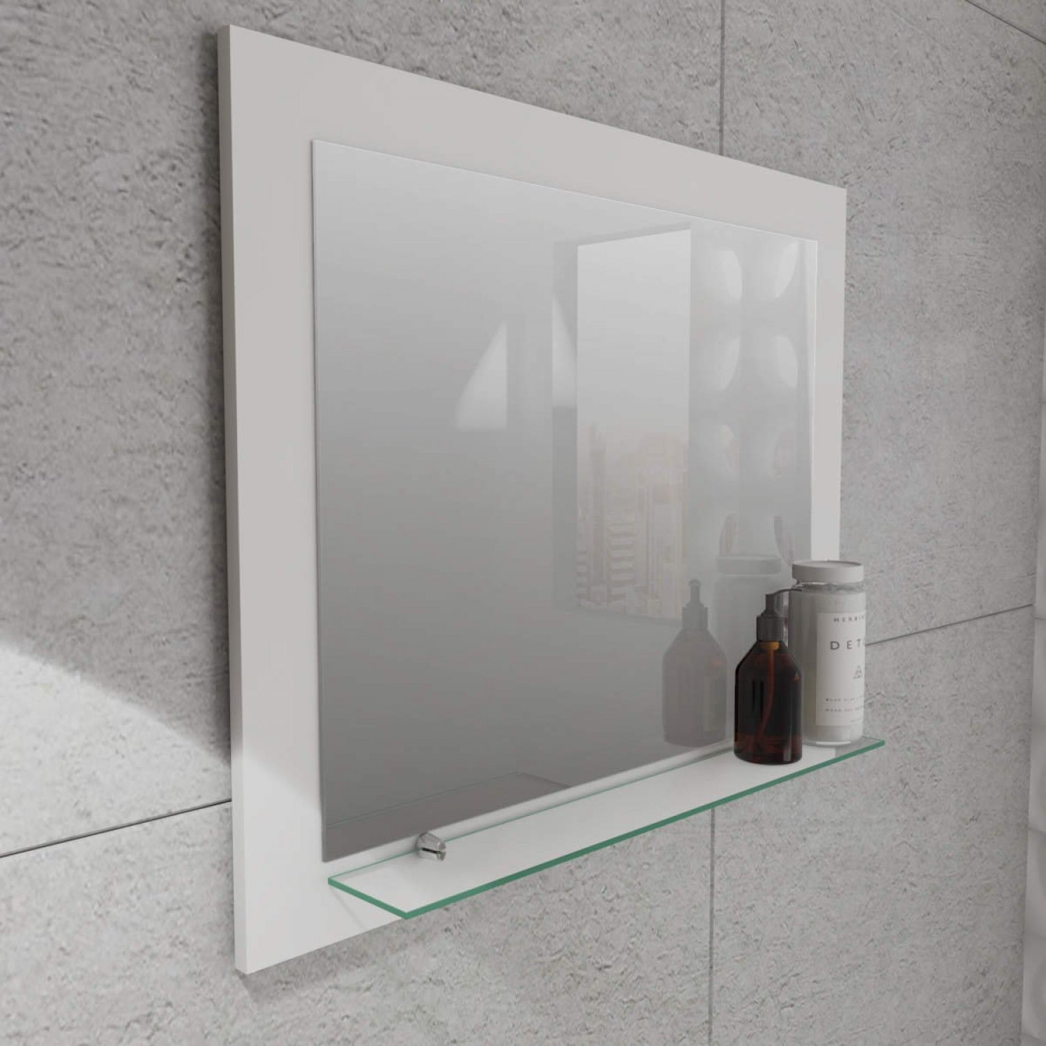Espelheira para Banheiroa com Prateleira de Vidro Barcelona MGM Móveis - 3