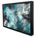 Ver imagem 3 de Quadro Decorativo Abstrato Mármore Azul em Moldura Caixa Tacolado Moldura Trad 1cm Madeira Escura Co