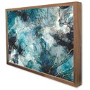 Ver imagem 4 de Quadro Decorativo Abstrato Mármore Azul em Moldura Caixa Tacolado Moldura Trad 1cm Madeira Escura Co