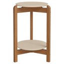 Ver imagem 1 de Mesa Lateral Lizz Redonda MDF Madeira Maciça 35cm Off White