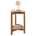 Ver imagem 2 de Mesa Lateral Lizz Redonda MDF Madeira Maciça 35cm Off White